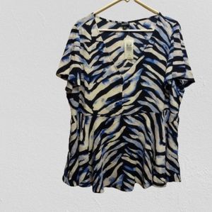 NWT Torrid size 2X chiffon zebra print top